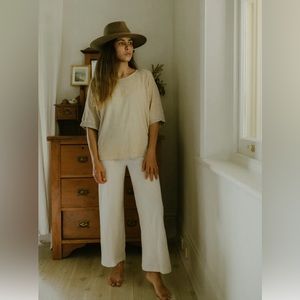 The simple folk the oversized terry top in ecru